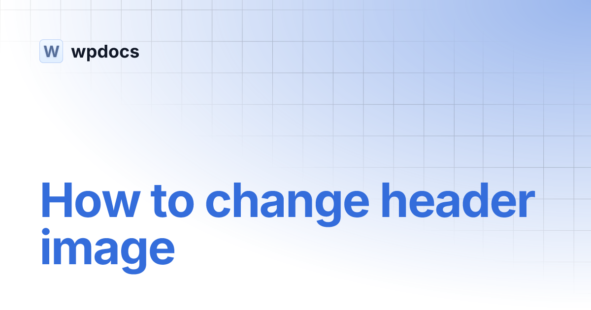 How to change header image | wpdocs